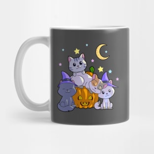 Halloween Cats Pumpkin Witch Anime Cat Lover Kawaii Neko Mug